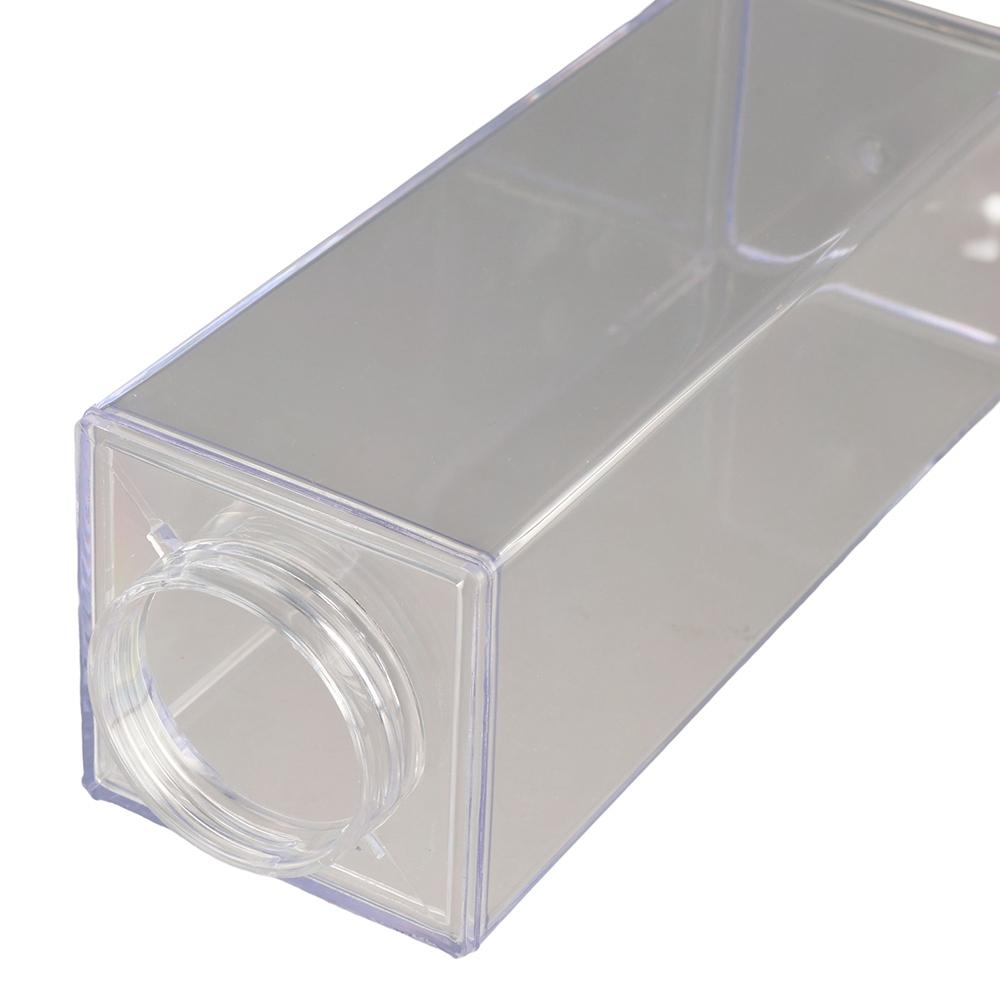 Clear with Brush Square Home Kitchen Supplies Straw Water Bottle Juice Box Milk Carton Drinkware