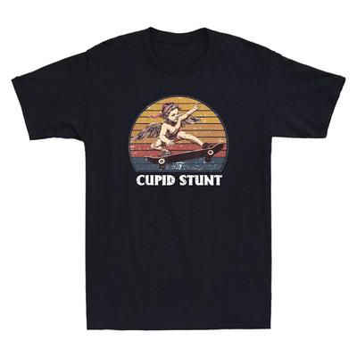 Men's Vintage Cupid Stunt Funny Meme T Shirt Women Streetwear Cotton Oversized Tee Loose Unisex  Short Sleeve Loose Tops Trendy