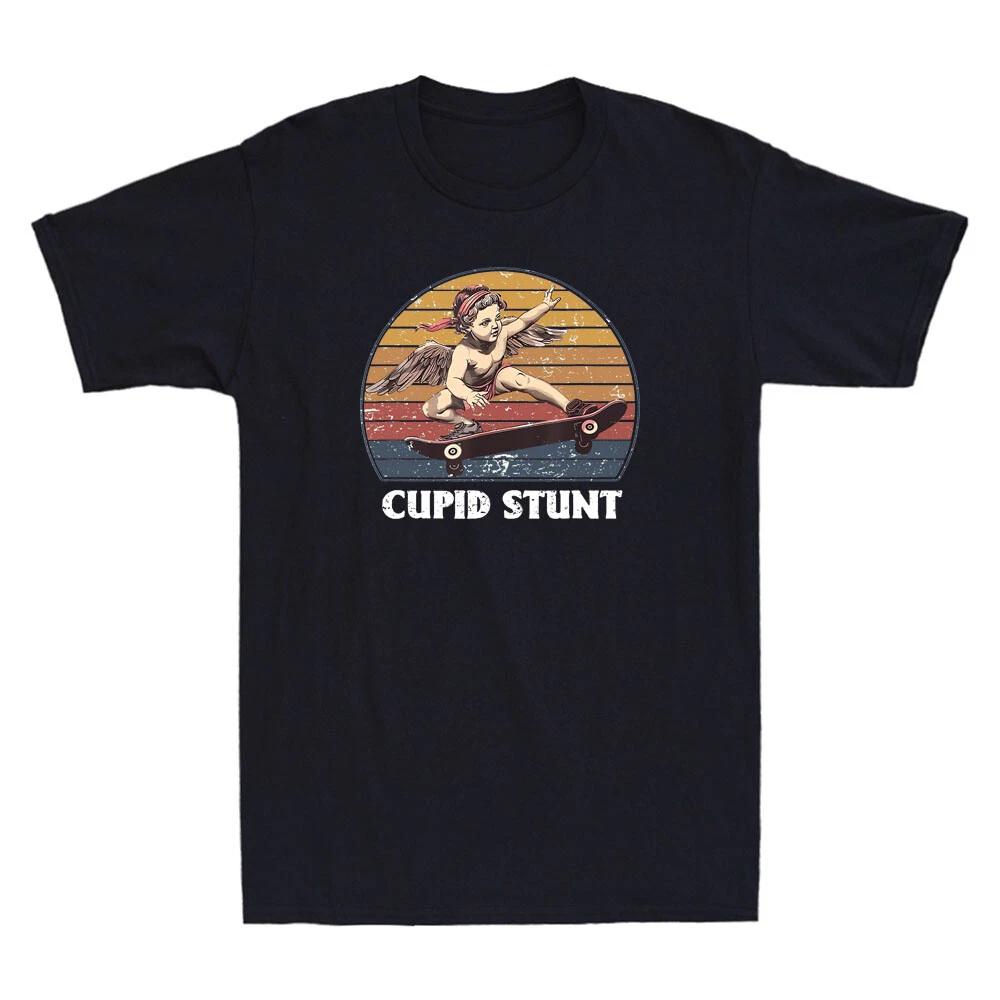 Unisexs Vintage Cupid Stunt Funny Meme T Shirt Unisex Streetwear Cotton Oversized Tee Loose Unisex Short Sleeve Loose Tops Trendy