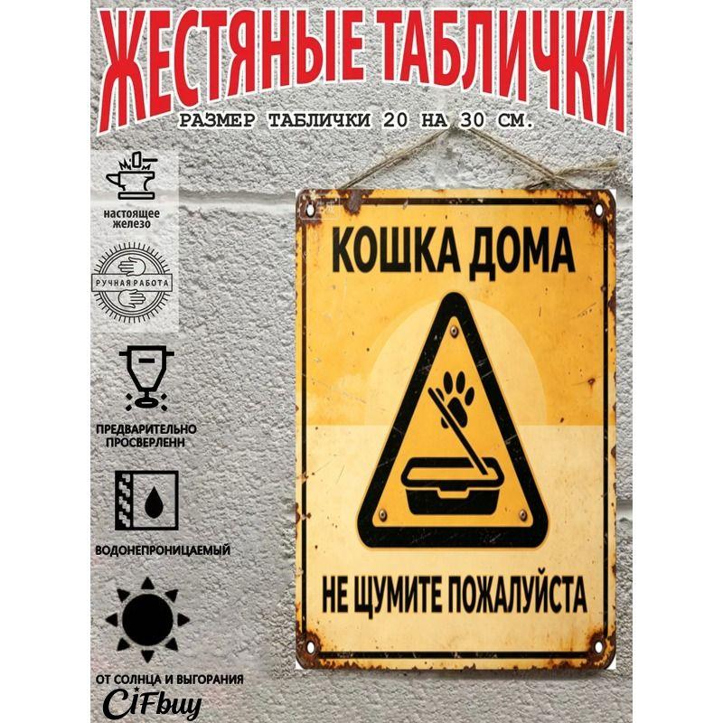 Metal Warning Sign Poster for Country House Decor, 20x30cm