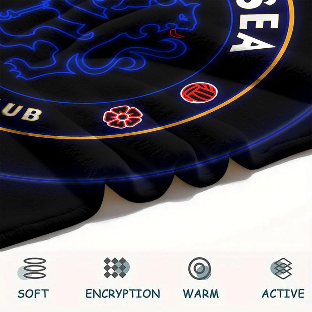 Chelsea bedekte Flanelldecke, weicher Überwurf für Schlafzimmer Sofa, waschbar, Fußballfanartikel, tolles Geschenk.