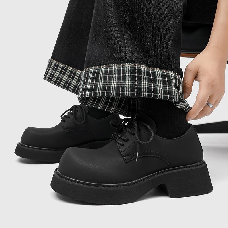 Fashion Fashion Men's Thick Soled Shoes Retro Casual Style Office and Leisure Party High Quality Daily Shoes Derby Dress 38-46 Lace-up