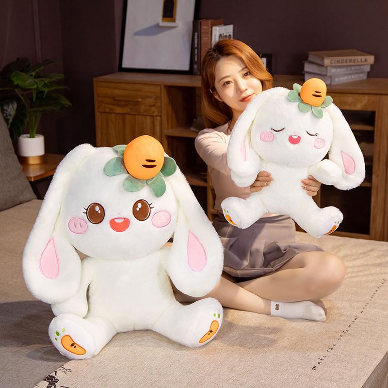 Hot Huaggle 1pc Lovely Rabbit With Carrot Plush Toys Kawaii Bunny Dolls Stuffed Soft Pillow Girls Baby Fantastic Birthday Gifts
