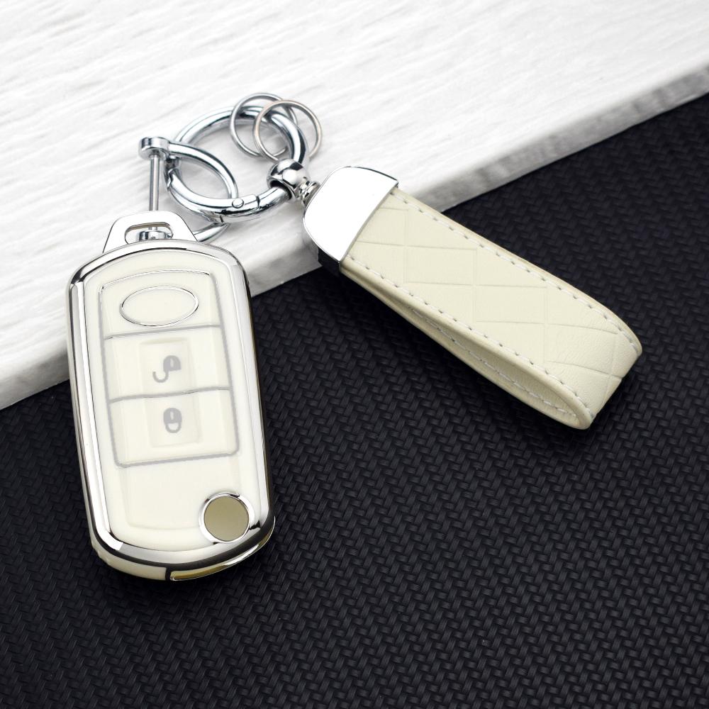 3 Buttons TPU Car Remote Key Case Cover for Land Rover Range Rover Sport Discovery LR3 Auto Key Fob Holder Keychain Accessories