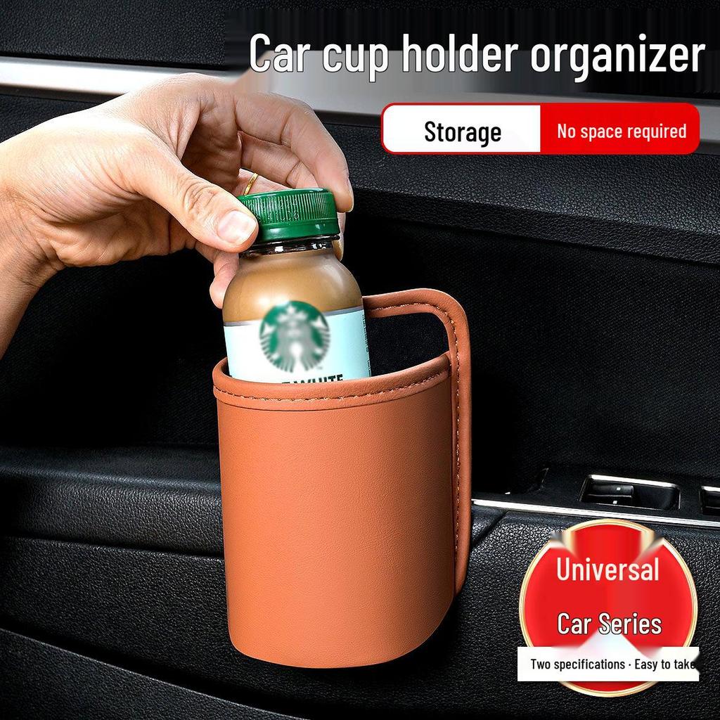 Car Storage Organizer: Hanging Trash Can & Drink Holder