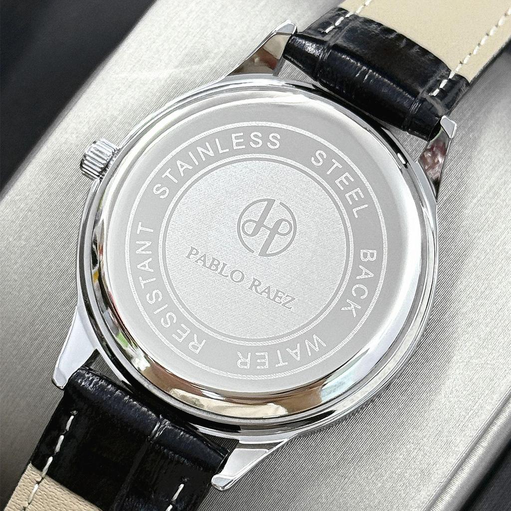 Pablo Raez Women's Quartz Rhinestone Watch with Leather Strap - Trendy & Versatile Gift