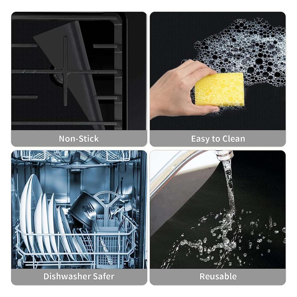 A495P 3Pcs Stove Top Covers for Gas Burners, Washable Cuttable Reusable Stove Protector for Gas Range, 0.4mm Thick Heat