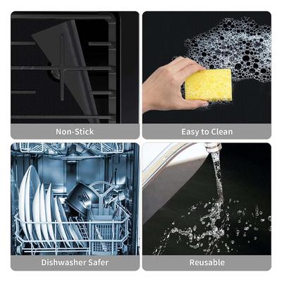 A495P 3 Stück Herdplattenabdeckungen für Gasbrenner, Waschbar Zuschneidbar Wiederverwendbar Herdschutz für Gasherd, 0,4 mm Dicke Hitze