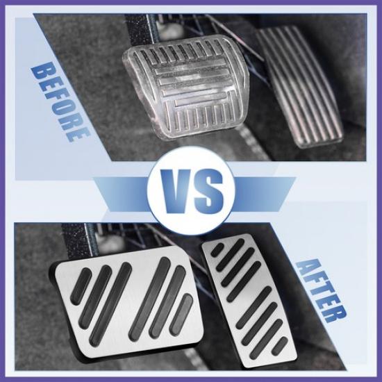 Automatic Brake Gas Pedal Cover Kit fit for Cadillac XT4 XT5 14-21 Silver Tone