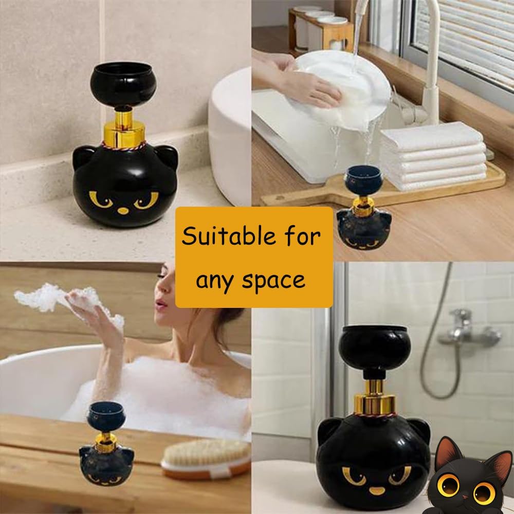 1PCS Cat Paw Soap Dispenser Foam, Cute Halloween Cats Pawprint Magic Foaming Hand Wash Dispenser, Refillable Foaming Pump Bottle