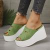 Fashion New Women's Slippers Summer Peep Toe Casual Sandals for Women High Heel Wedge Slipper Non Slip Platform Slippers Sandalias Mujer