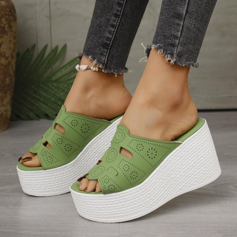 Fashion New Women's Slippers Summer Peep Toe Casual Sandals for Women High Heel Wedge Slipper Non Slip Platform Slippers Sandalias Mujer