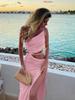 2026 One-Shoulder Strap Women's Sexy Lace-Up Cut-Out Split Long Dress