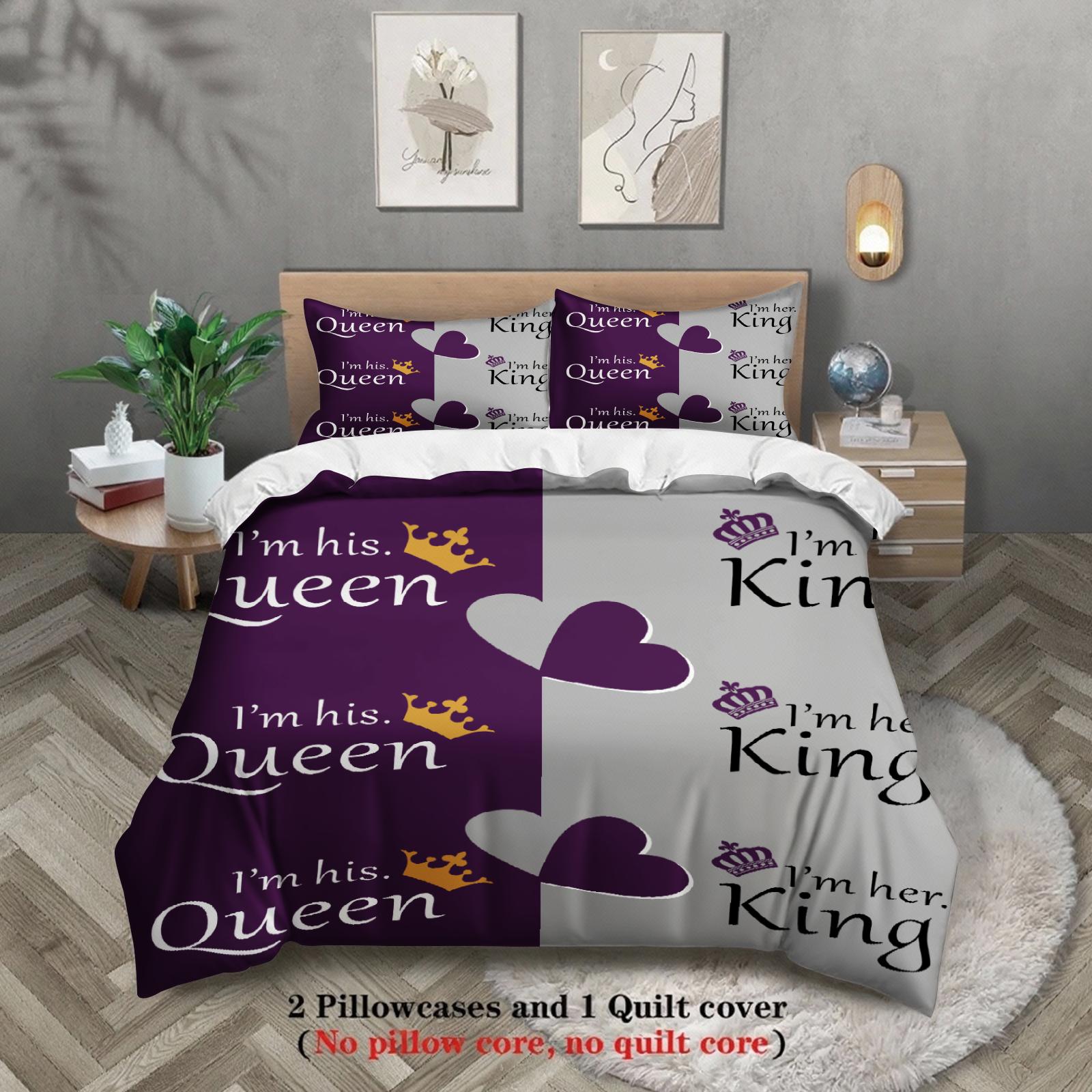 

Valentine s Day Duvet Cover Set (No Filling) Soft Bedding Set Twin Full Size Wedding Anniversary Gift For Couple Bedroom Decor Ustwin172x218cm