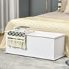 113L Storage Chest, Storage Box with Flip-Top Lid and 2 Safety Hinges, Storage Trunk for Living Room, Entryway, 100 x 40 x 40 cm, White
