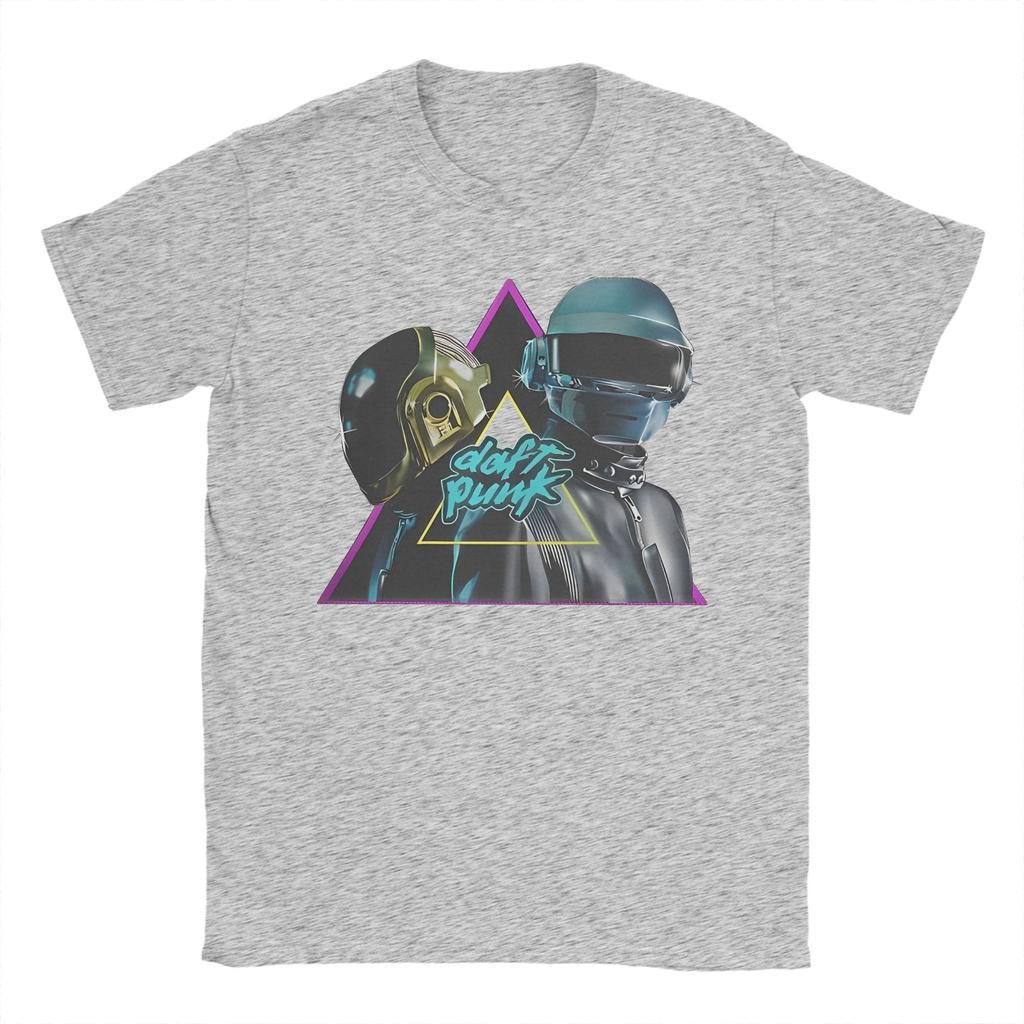 Mens TShirt Daft Punk Electronic Band Leisure 100 Cotton Tees Short Sleeve T Shirts Crewneck Tops Plus Size