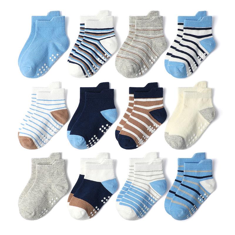 Striped Cartoon Non-slip Baby Boys' Breathable Socks