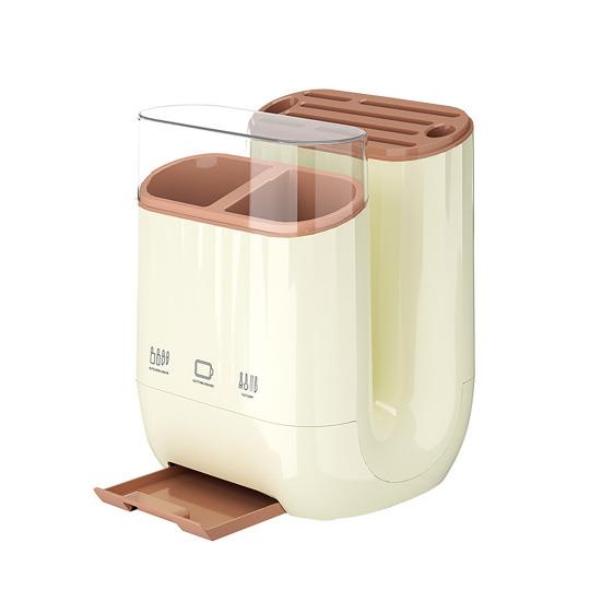 U-Shaped Kitchen Rack PP Cutting Board & Utensil Holder with Drainage Tray Compact Countertop Storage Organizer for Cutters Chopsticks Spices