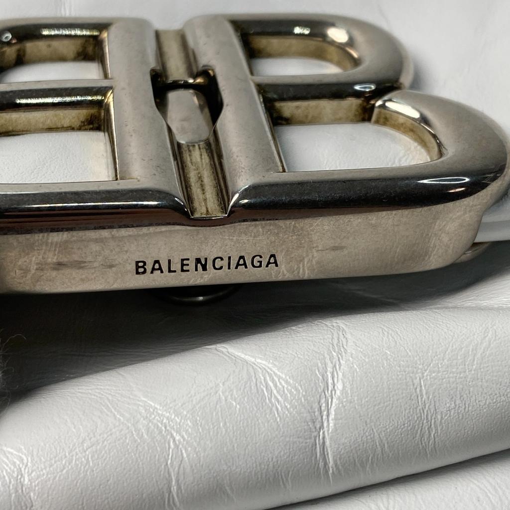 Gebrauchte BALENCIAGA Handtasche weiß/Silber Gummi Damen