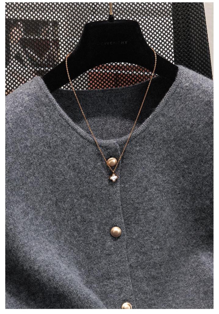 Women's 100% Pure Wool Cardigan Knit Vest - 2025 European Style High-End Autumn/Winter Layering Sweater Vest