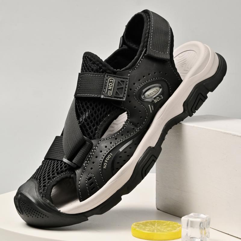 Neue Komfort Herren Wat-Aqua-Schuhe Outdoor-Sneaker Freizeitspaziergang Sommer Herren Strandschuhe Rutschfestes Leder Strand Römische Sandalen