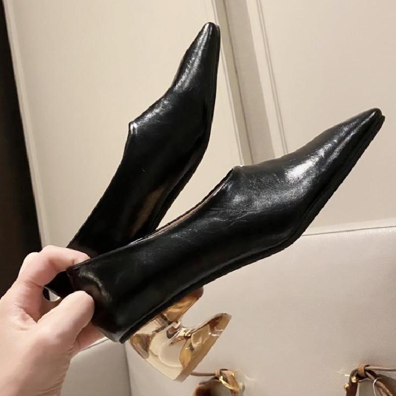 

Comfortable Transparent Thick Heel Heels Women Summer Sexy Square Toe Designer Brand Pumps Elegant Party Shallow Shoe for Ladies 39 чёрный