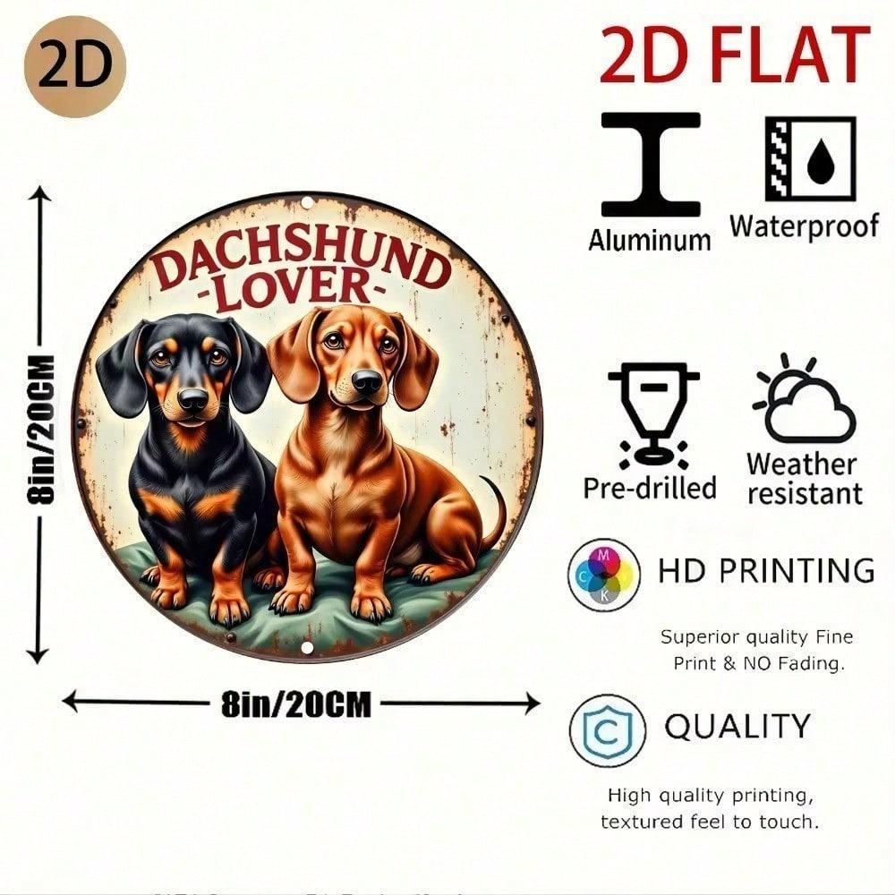 Modern Metal Dachshund Wall Art, 2D Dog Silhouette Sculpture for Living Room Decor, Unique Pet Memorial Gift