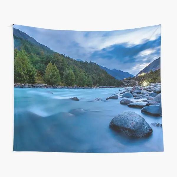 Mountain River Scenery Tapestry Wall Hanging Art Wall Blanket Home Decor Aesthetic Room Decor Tapestry for Living Room Bedroom