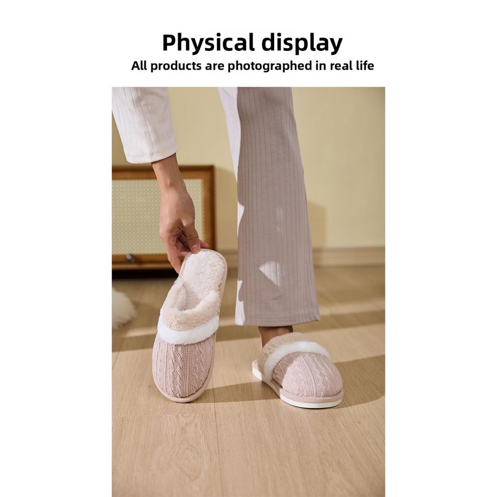 Winter Hairy Slippers, Home Anti Slip Slippers, Men's Indoor Plush Cotton Slippers, Women's Slippers