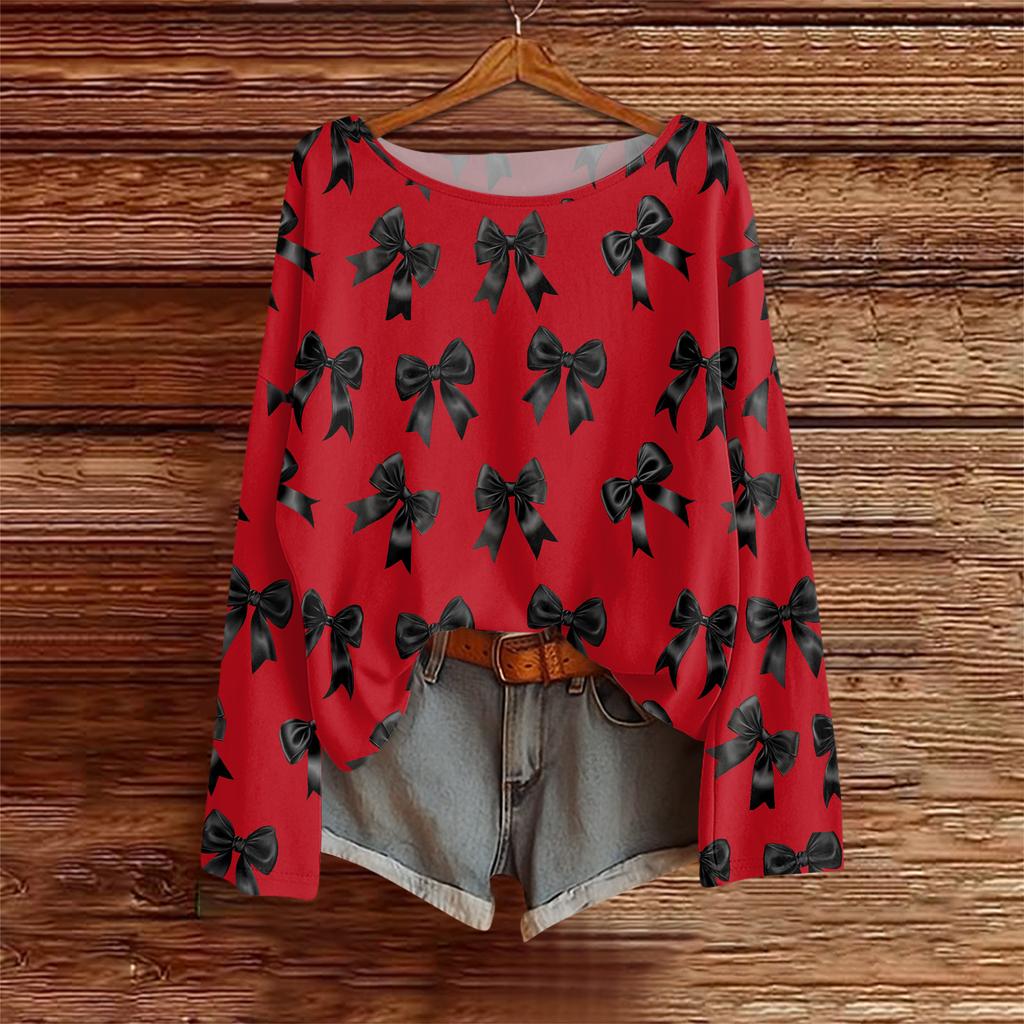 Long Sleeve Shirts For Women Printed Tees Blouses Casual Plus Size Basic Tops Pullover Casual Tunic Top Loose FitShirt