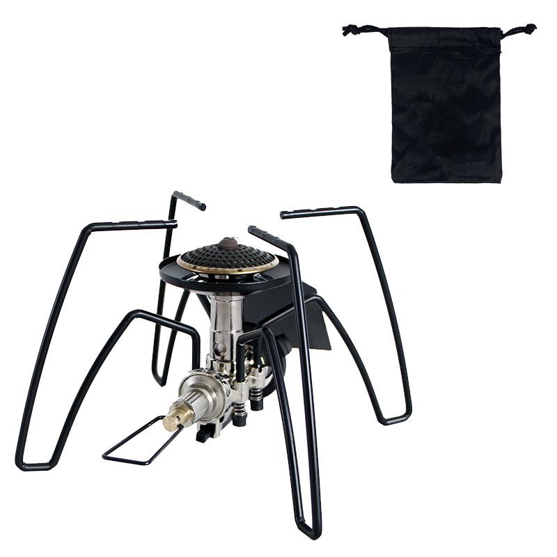 COOLCAMP Portable Folding Camping Stove, Black Spider Cassette Gas Stove for Outdoor Barbecue Cookware