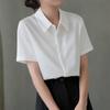 New Arrivals Open Run Women Ivory Chiffon Short Sleeve Blouse Classic Hidden But