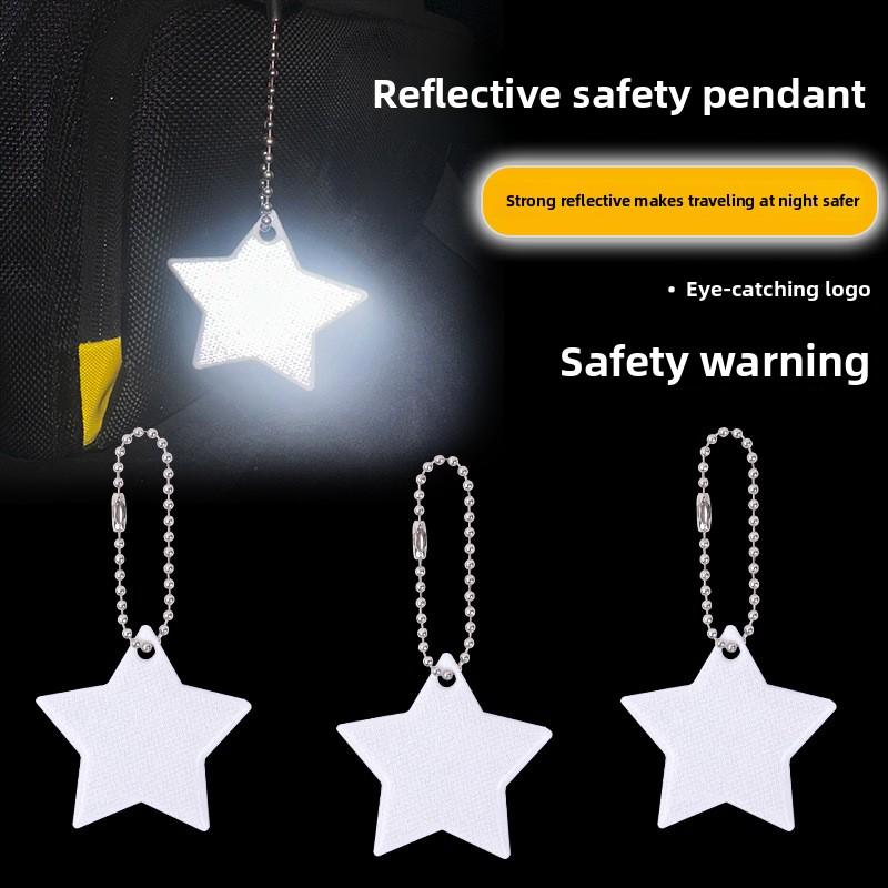 5 шт./набор Светоотражающий брелок «Звездная ночь» - Креативный ПВХ Светящийся Безопасный Шарм для Сумки для Рюкзаков Велосипедного Снаряжения Ночной Предупреждающий Брелок