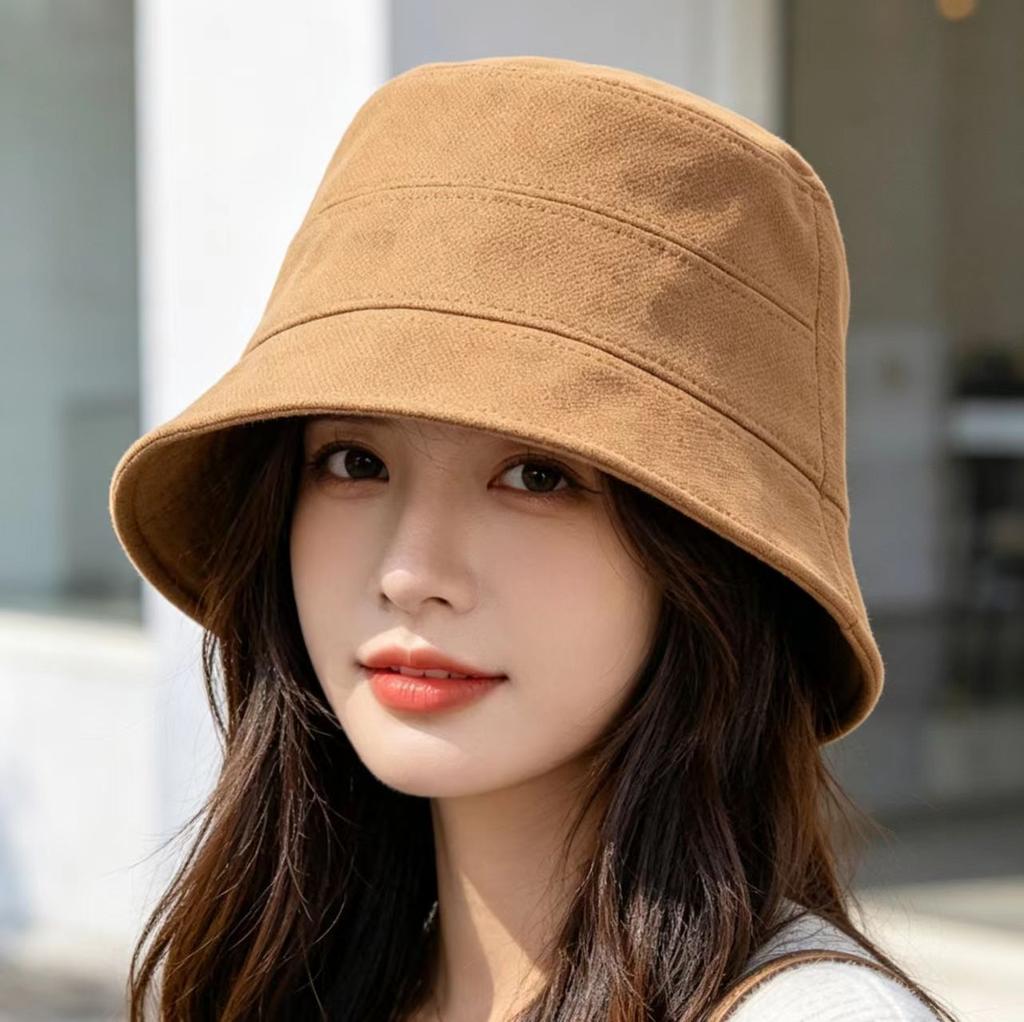 Sunscreen sunshade bucket hat women's spring and summer high-end plain all-match basin hat light and breathable sun hat