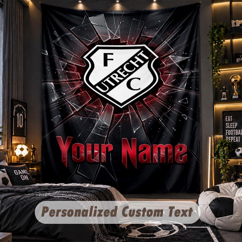 TapestryFC Utrecht Custom Name Text Personalized Wall Hanging Tapestry Home Wall Decor