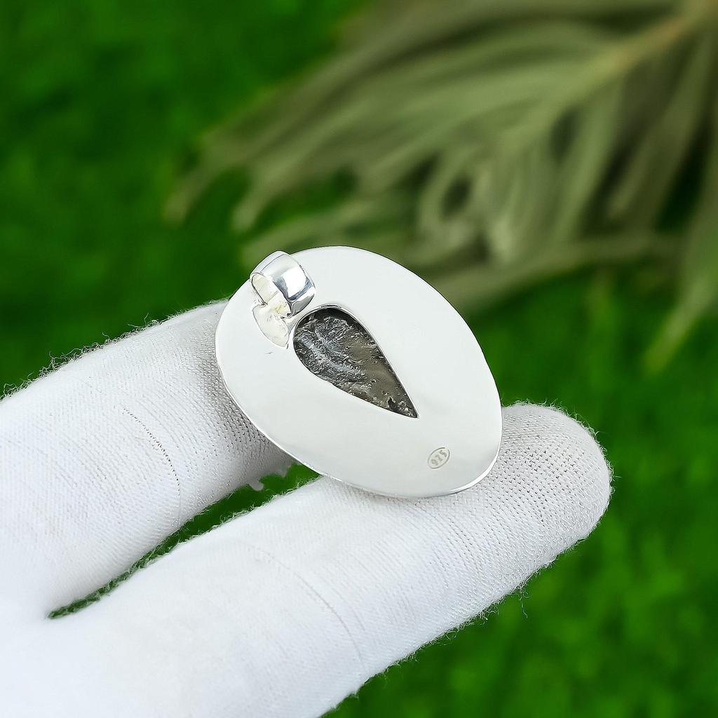 Gift For Her 925 Sterling Silver Natural Desert Rose Druzy Gemstone Pendant