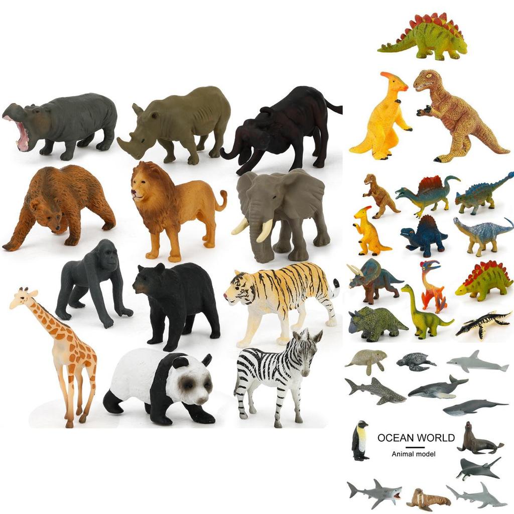12pcs Kids Toys Small Plastic Figures Complete Sea Zoo Animal Safari Set For Learning Fun