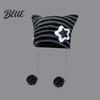 Striped Design Winter Knitted Knitting Ear Hat Style Cat Beanie Japanese Star Print Autumn Plush