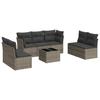 Vidaxl 8-Cz. Set di Mobili da Giardino con Cuscini, Grigio, Polyrattan