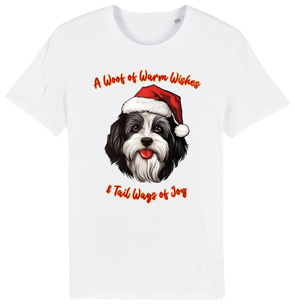 

Mens Womens Havanese Christmas T-Shirt Santa Dog Woof Wishes Dogs Pet Animal L