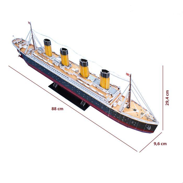 Puzzle 3d bateau - maquette titanic a construire avec led, puzzles 3d, maquettes de navires, jeux d'assemblage, 266 pièces, 4h monta