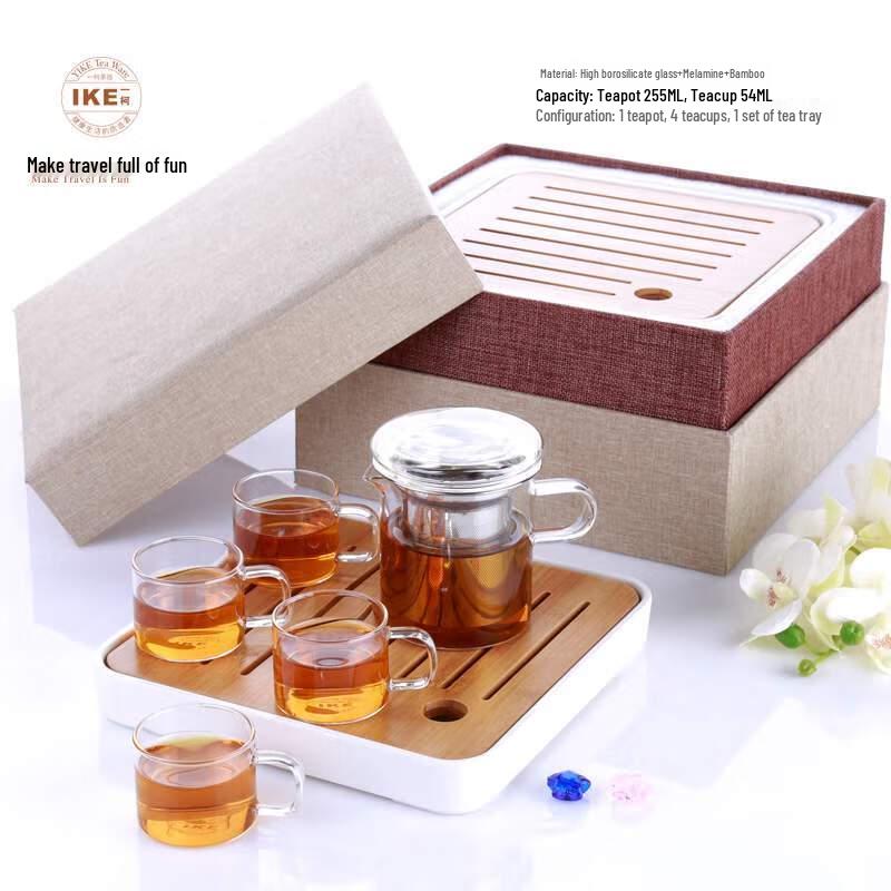IKE 6-Piece Portable Glass Travel Tea Set