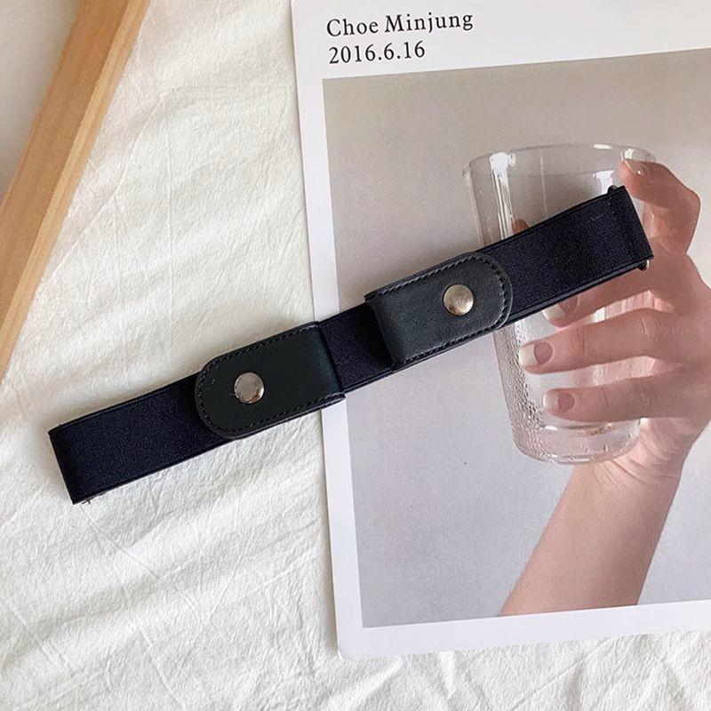 

Womens Stylish Adjustable Lazy Belt Flexible Denim Pants Belt With Chic Design For Every Outfit Black Plain