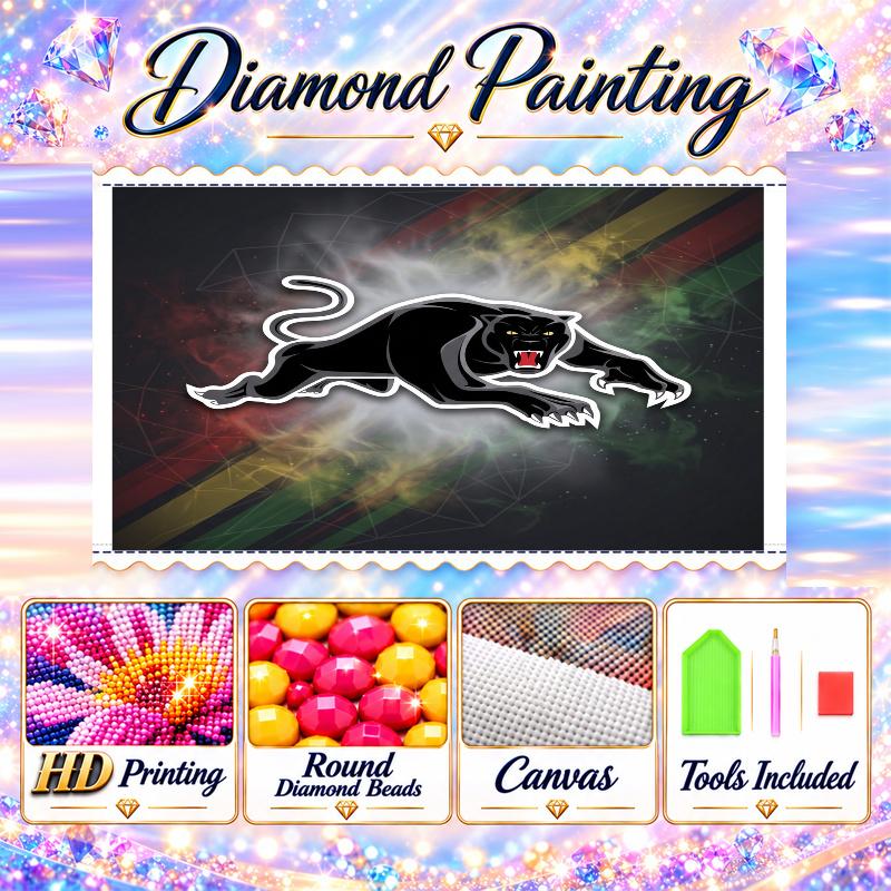 Penrith Panthers Diamond Painting Kit 5D Full Drill DIY Diamond Mosaic Wall Art Home Decor