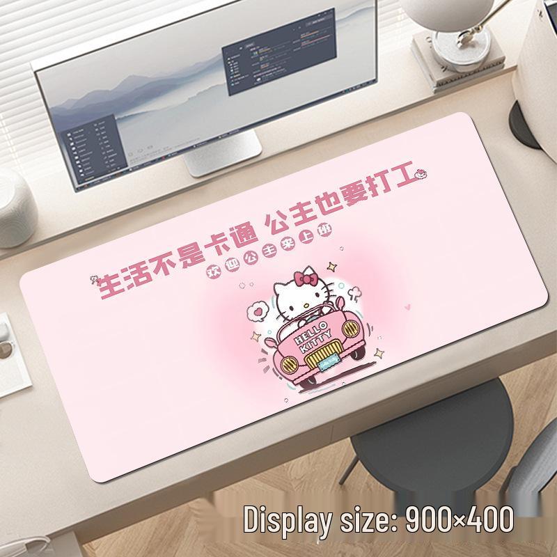 Extra Large Cartoon Text Mouse Pad - Customizable Girls' Desktop Keyboard Pad