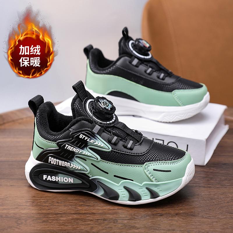 Winter Children Shoes Warm Boys Sneaker Luxury Plush Kids Snow Cotton Sneaker Casual Sports Walking Shoes for Boy 4-10Y