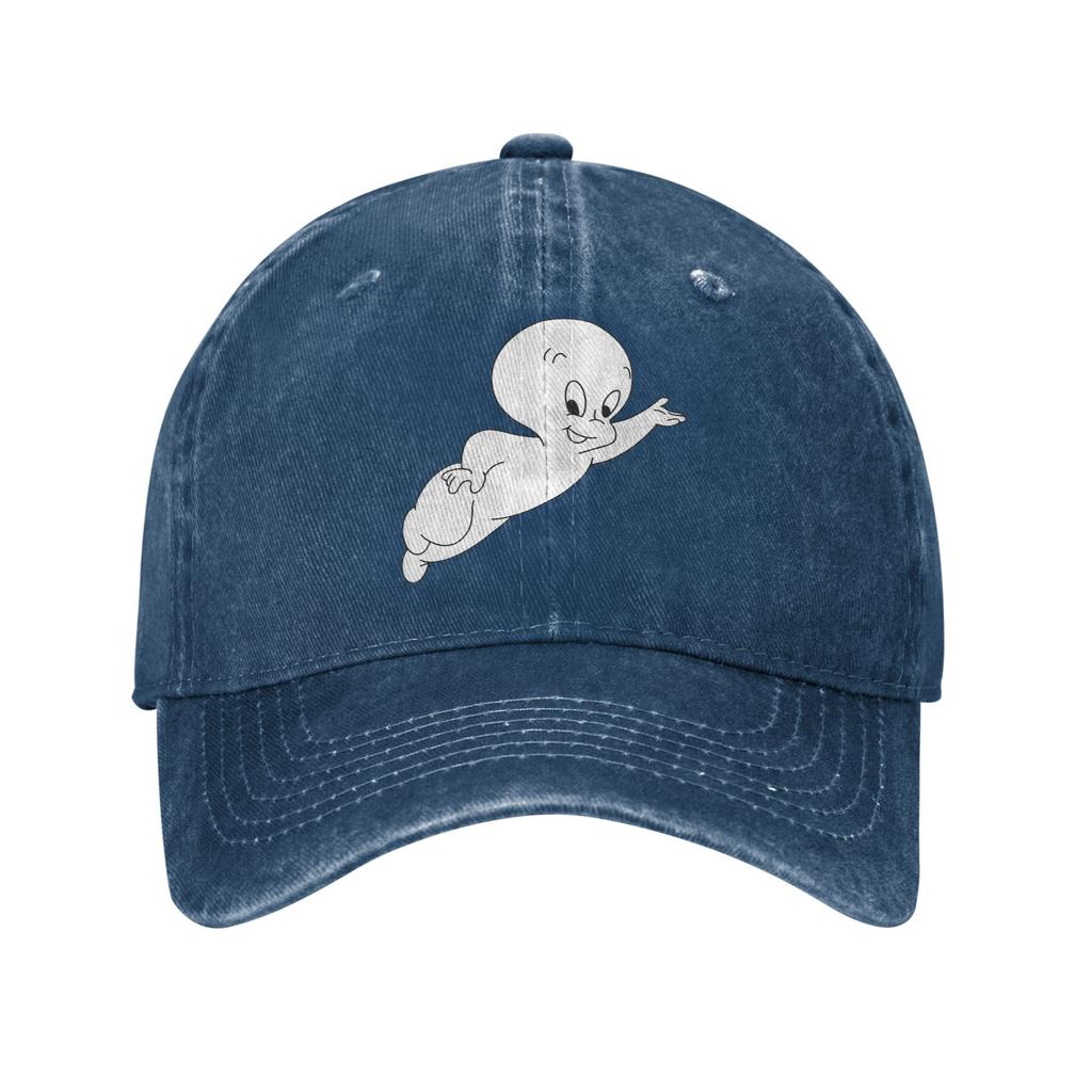 Casper The Friendly Ghost 90s Washed Denim Cap Casual Baseball Caps Adjustable Hat Summer Unisex Baseball Hats