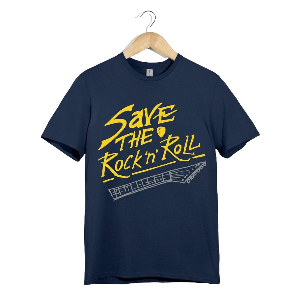 

Save the Rock n Roll T Shirt Unisex Guitar Music Lover Retro Band Style Gift Art S