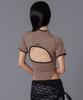 Seullisiseu Half Zip Open Back Bodysuit (Brown)