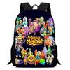 Zaino Anime Periferico My Singing Monster Borse Scolastiche da Uomo e da Donna